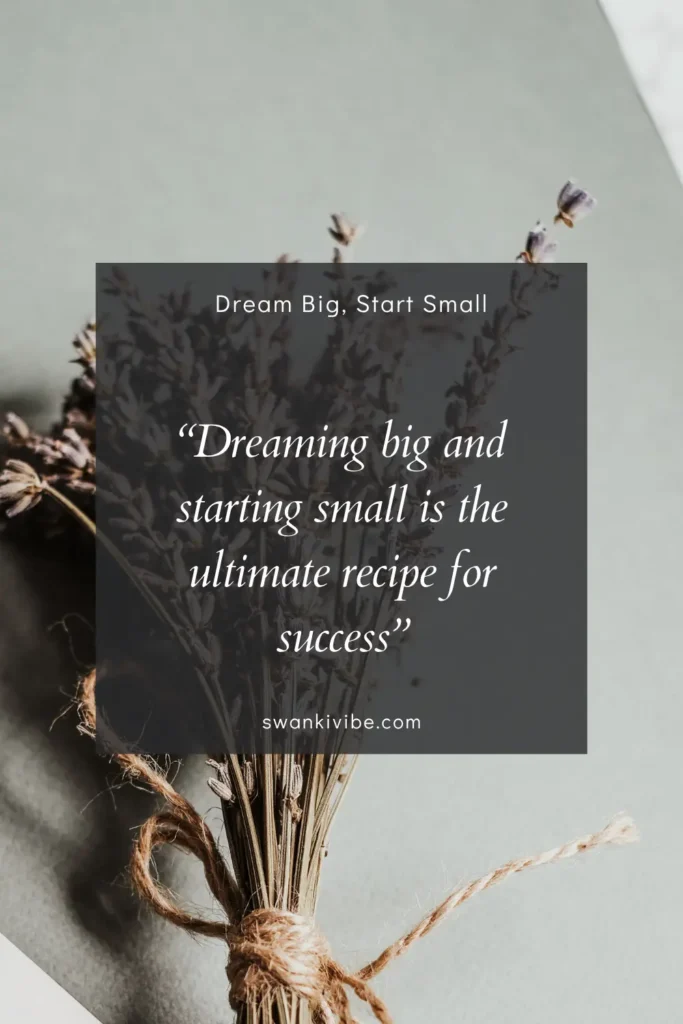 dream big, start small