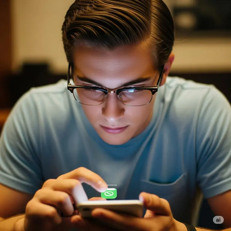 Student silencing phone for distraction-free hybrid learning.