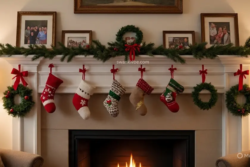 : Personalized seasonal decor with family photos and handmade touches