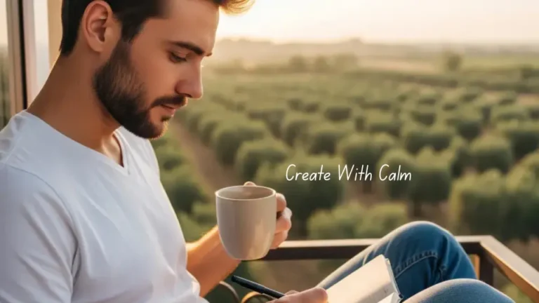 Fearure image with quoation"create with calm"