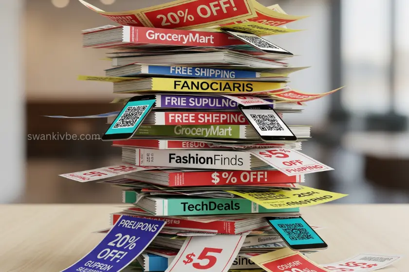 Laptop with multiple promo codes applied at checkout.