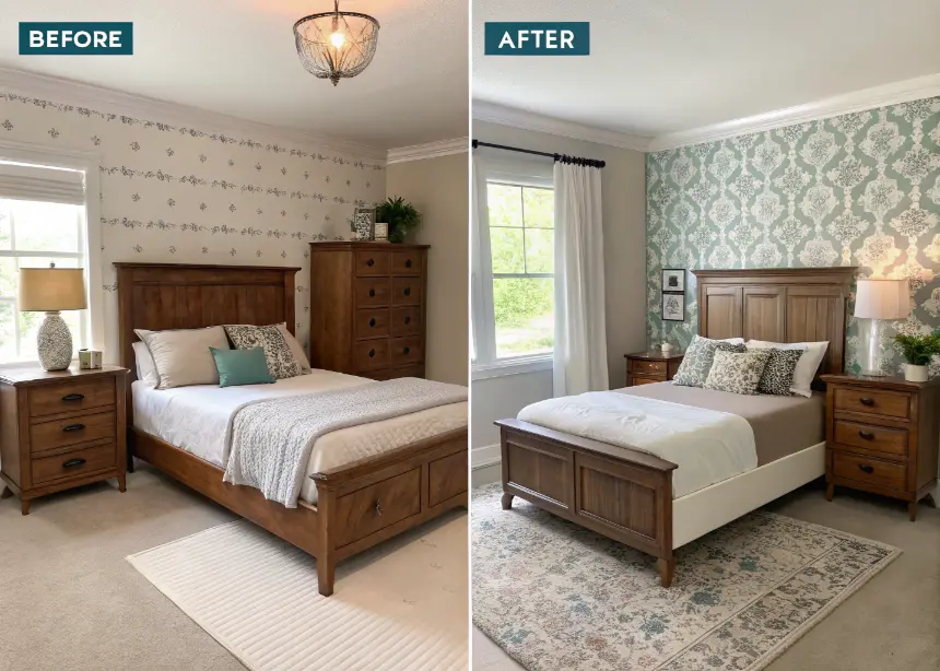 Bedroom layout refresh with furniture rearranged for a new look