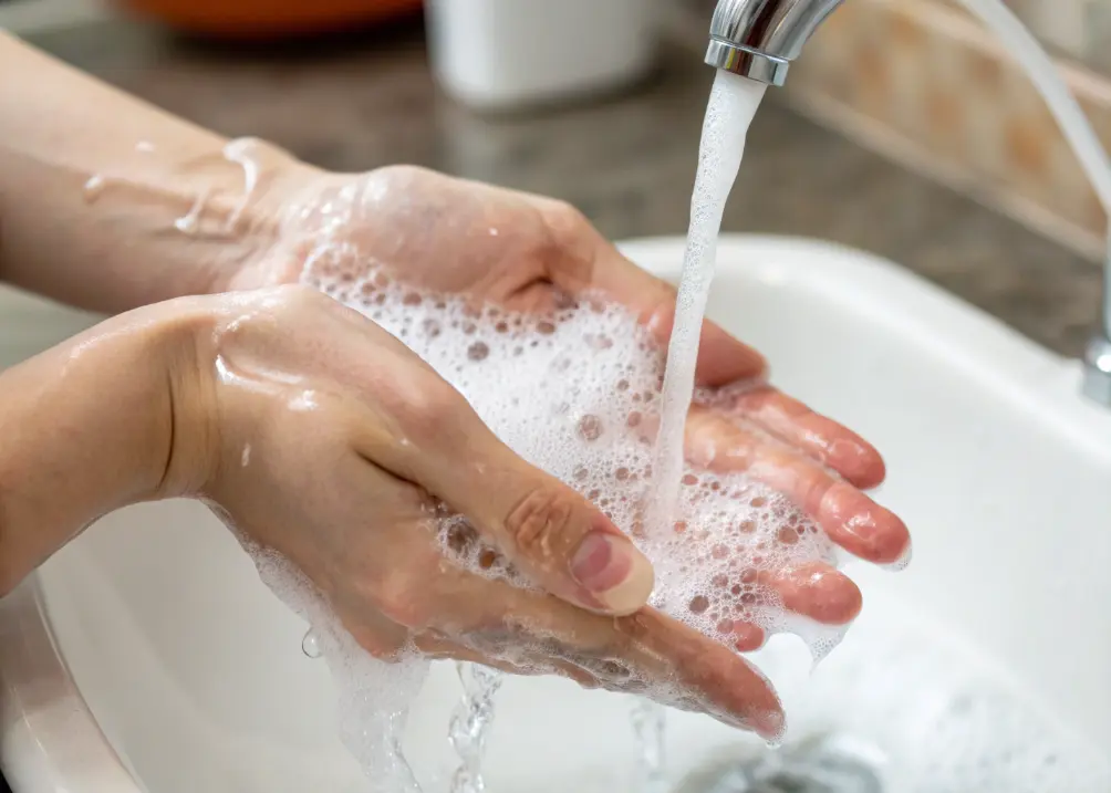 skincare aesthetic rituals of washing hands