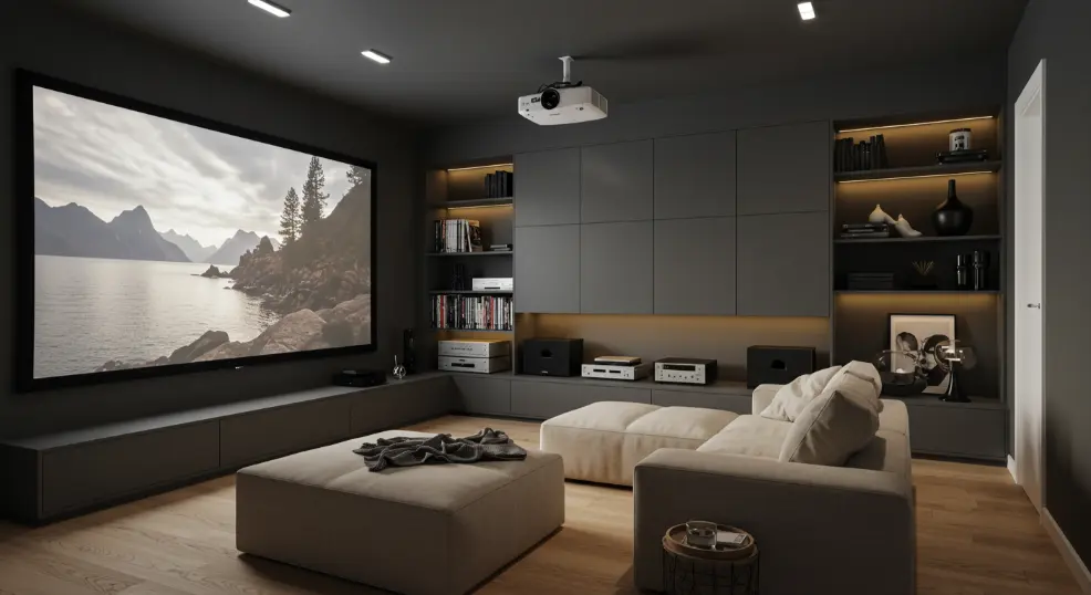 home theatre with projector.