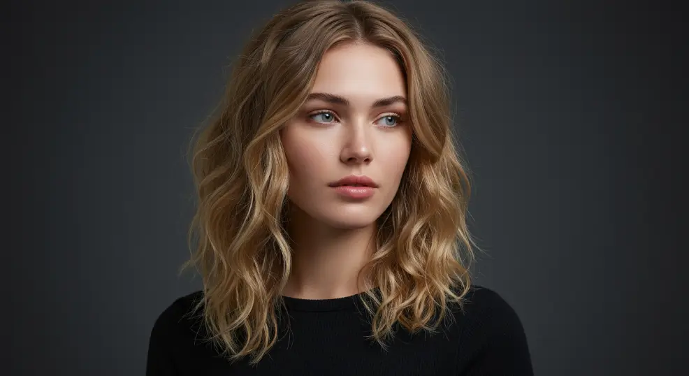 Loose waves hairstyle for simple and natural everyday look.
