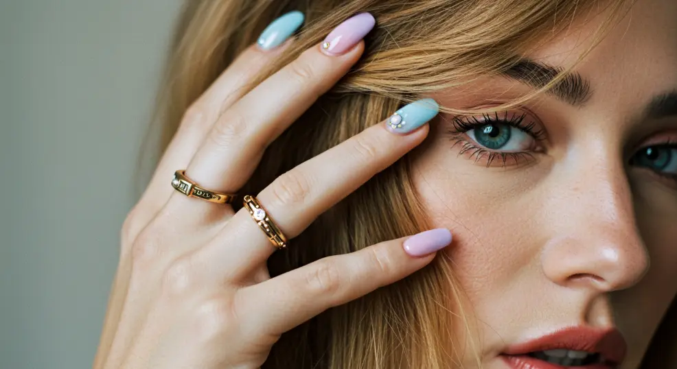 simple and elegant nail art.