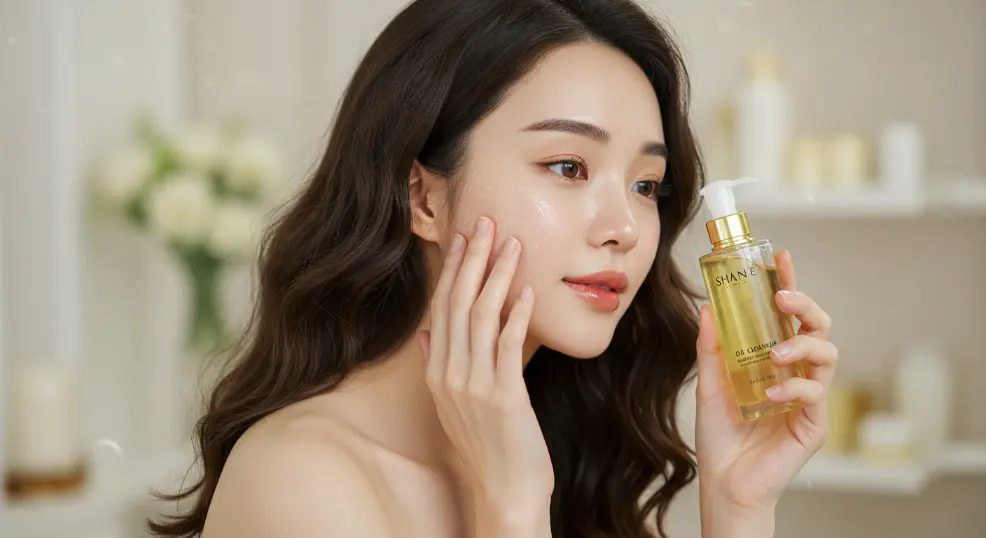 Hydrating toner used in a glass skin routine by woman.
