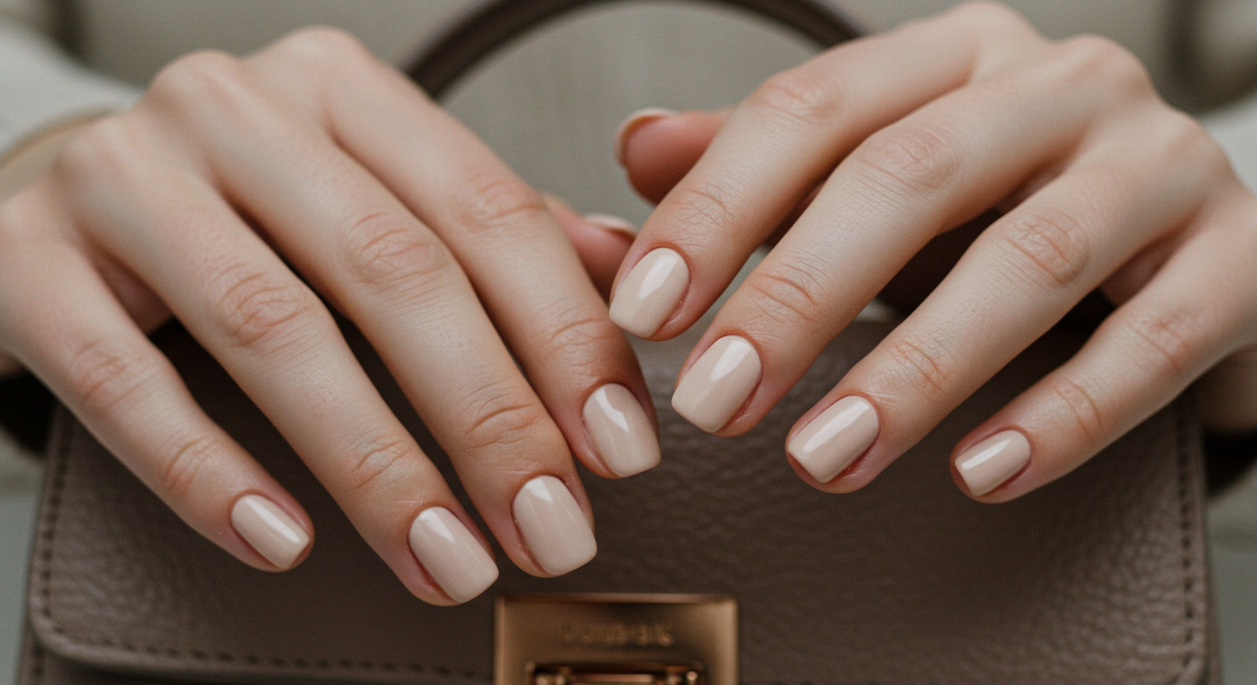 Well-groomed short nude nails.