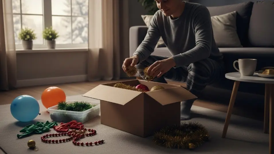 Simplifying holiday environment as part of a winter holiday reset routine.