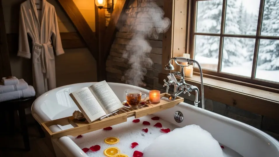  Relaxing body care routine as part of a winter holiday reset routine.