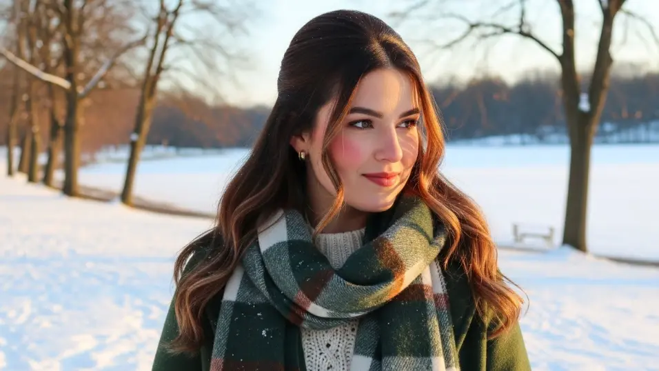  Half-up hairstyle reducing frizz while keeping hair styled.