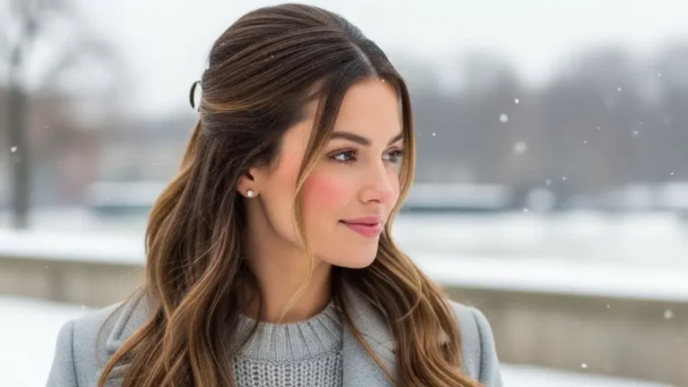 A girl with a half-up hairstyle